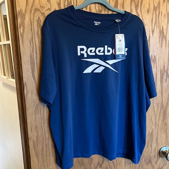 Reebok Logo T-Shirt Batik Blue Plus Size 3X - Picture 4 of 9